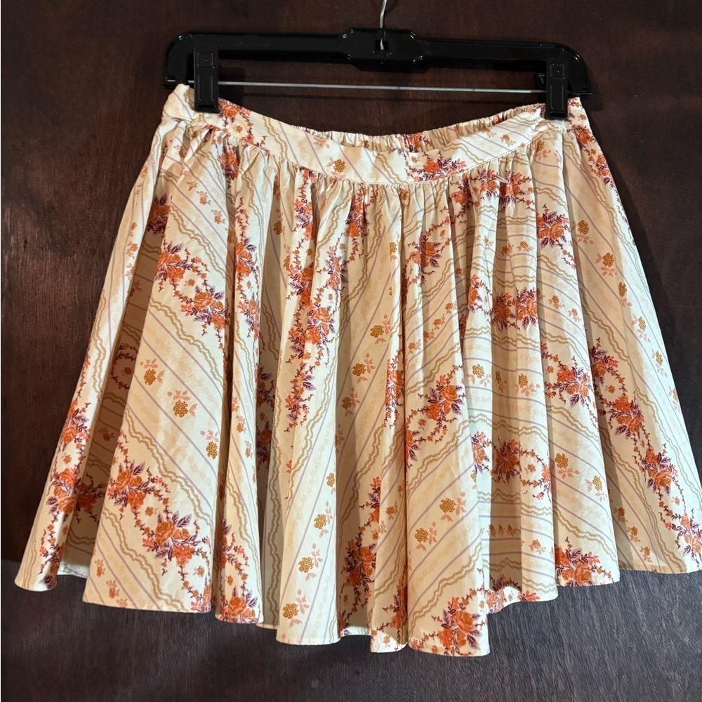 FREE PEOPLE Gaia Printed Skirt / Ivory Combo - Picture 3 of 4
